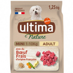 ULTIMA - Nature au buf Croquettes pour chien Adulte mini - sac de 1,25 kg Sonico.fr