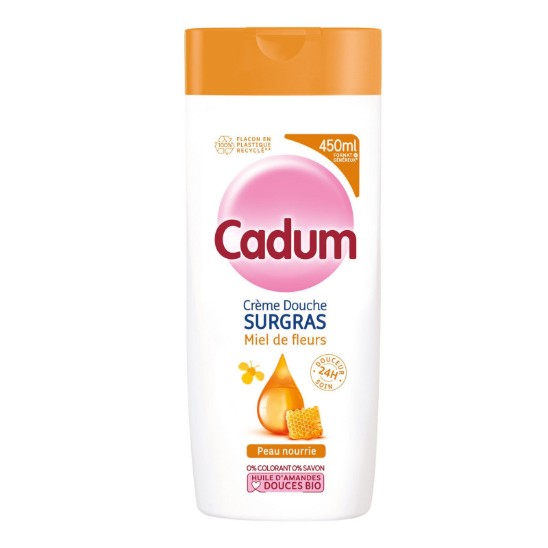 CADUM - Surgras Miel De fleurs Gel Douche Crème Douche - flacon de 450 ml Sonico.fr
