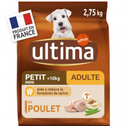 ULTIMA - Poulet Croquettes pour chien Adulte Mini - sac de 2,75 kg Sonico.fr