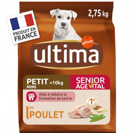 ULTIMA - Croquettes Poulet Chien Mini Senior Agevital - Paquet de 2,75 kg Sonico.fr