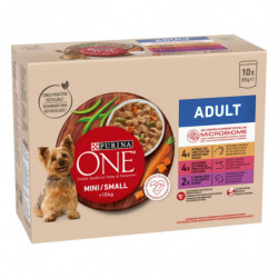 PURINA - Pâté pour chien Adulte Mini Small au buf poulet agneau - boite de 10 sachets de 85 g Sonico.fr