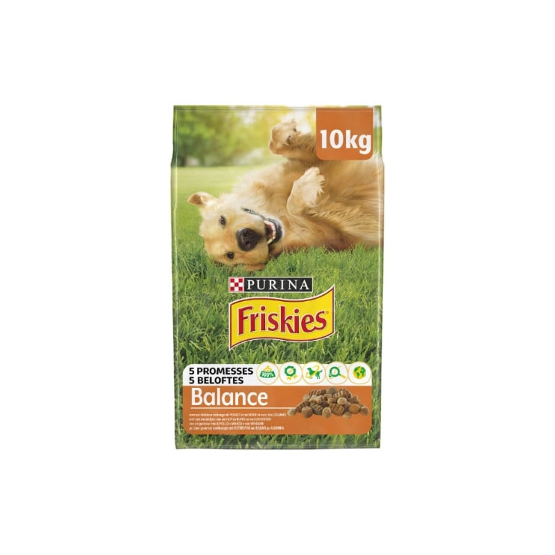 FRISKIES - Balance Croquettes pour chien Adulte au Poulet - sac de 10 kg Sonico.fr