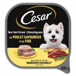 CESAR - poulet foie Pâtée pour chien - barquette de 300 g Sonico.fr