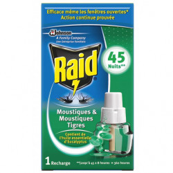 RAID - recharge Anti-moustiques liquide Eucalyptus 45 nuits - recharge de 27 ml Sonico.fr