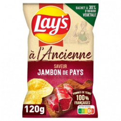 LAY'S - Chips À L'Ancienne Jambon Fumé de pays - sachet de 120 g Sonico.fr