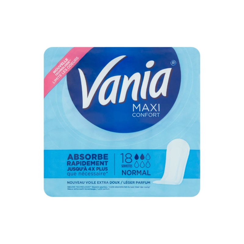 Vania - Maxi Confort Normal Serviettes Hygiéniques - paquet de 18 Serviettes Sonico.fr