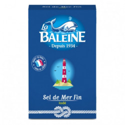 LA BALEINE - Sel de mer fin iodé - boite de 500 g Sonico.fr