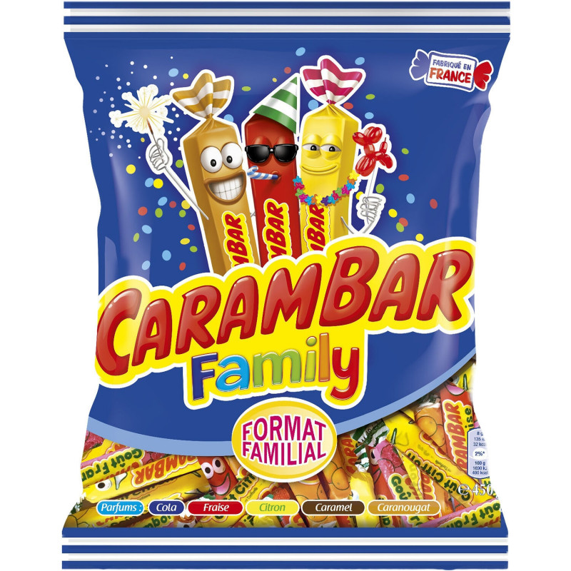CARAMBAR - Family Bonbons parfums assortis - sachet de 450 g Sonico.fr