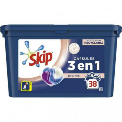 SKIP - Sensitive 3 en 1 Lessive capsules - 38 capsules Sonico.fr