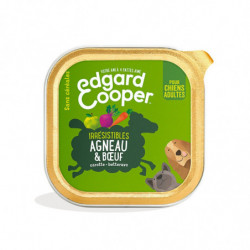 EDGARD COOPER - Pâtée pour chien Adulte à l'agneau buf légumes sans céréales - barquette de 300 g Sonico.fr