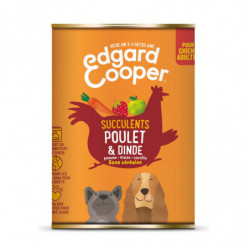 EDGARD COOPER - Pâtée pour chien Adulte au poulet dinde fruits sans céréales - boîte de 400 g Sonico.fr