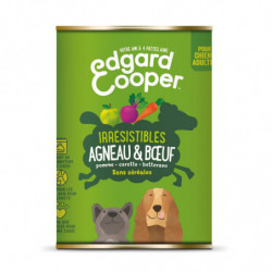 EDGARD COOPER - Pâtée pour chien Adulte à l'agneau buf légumes sans céréales - boîte de 400 g Sonico.fr