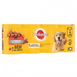PEDIGREE - Terrine pour chien Adulte au buf carottes - paquet de 4 boites de 400 g Sonico.fr