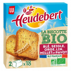 LU - Heudebert Biscottes 3 céréales et 3 graines Bio - boîte de 300 g Sonico.fr