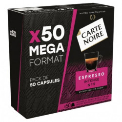 CARTE NOIRE - Café Espresso Intense N°9 Compatibles Nespresso - Paquet de 50 capsules Sonico.fr