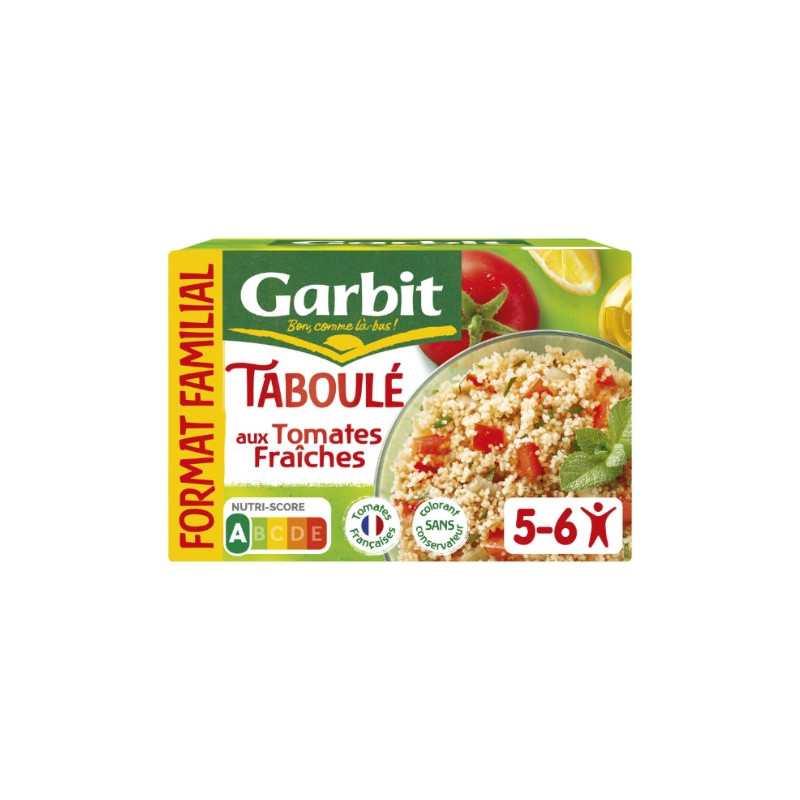 GARBIT - Taboulé Aux Dés De Tomates Fraiches Citron Et Huile D'Olive - boîte de 730 g Sonico.fr