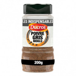 DUCROS - Poivre Gris Moulu - flacon de 200 g Sonico.fr