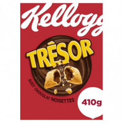 KELLOGG'S - Trésor Céréales fourrées au chocolat noisette - boîte de 410 g Sonico.fr