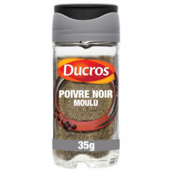 DUCROS - Poivre Noir Moulu Lampong Fort avec Opercule Fraîcheur - flacon de 35 g Sonico.fr