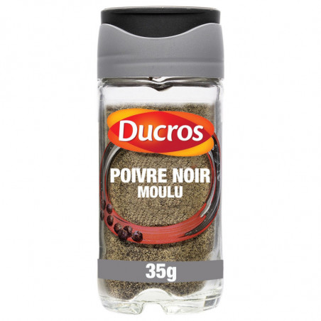 DUCROS - Poivre Noir Moulu Lampong Fort avec Opercule Fraîcheur - flacon de 35 g Sonico.fr