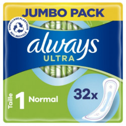 ALWAYS - Ultra Serviettes hygiéniques Normal Taille 1 - 32 serviettes Sonico.fr