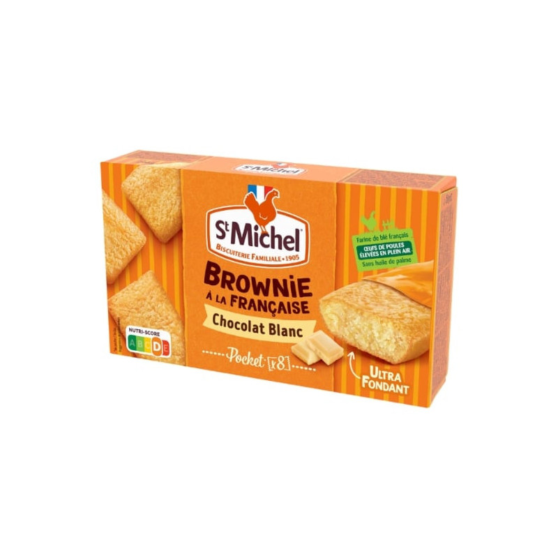 ST MICHEL  - Brownies à la Française Chocolat Blanc - boite de 8 gâteaux - 240 g Sonico.fr