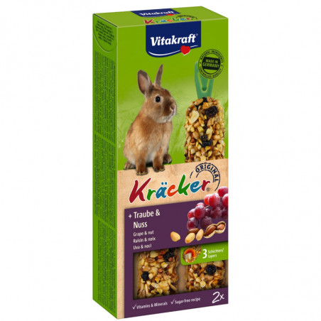 VITAKRAFT - Kräcker Raisin Noix Friandises pour Lapins Nains - boite de 2 barres Sonico.fr