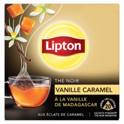 LIPTON - Thé noir Vanille Caramel - boite de 20 sachets Sonico.fr