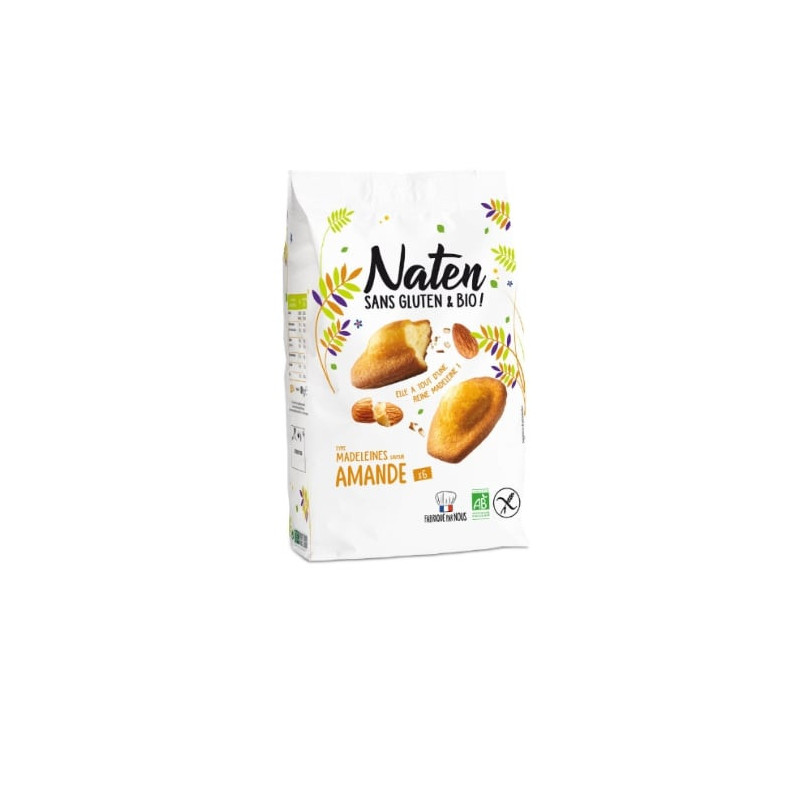 NATEN - Madeleine aux Amandes Sans Gluten Bio - sachet de 180 g Sonico.fr