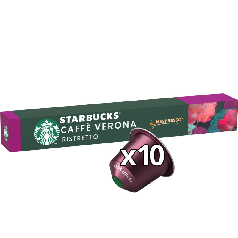 STARBUCKS - Caffè Verona Ristretto intensité 10 Café Compatible Nespresso - boite de 10 capsules Sonico.fr