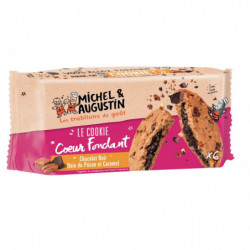 MICHEL ET AUGUSTIN - Cookies Coeur Fondant Chocolat Noir Noix Pécan Caramel - paquet de 180 g Sonico.fr
