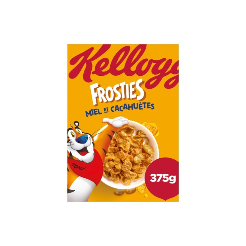 KELLOGG'S - Céréales Frosties Miel Et Cacahuètes - boîte de 375 g Sonico.fr