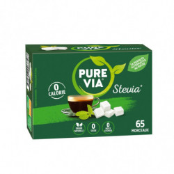 PURE VIA - Edulcorant Morceaux Stévia - boite de 65 morceaux - 130 g Sonico.fr