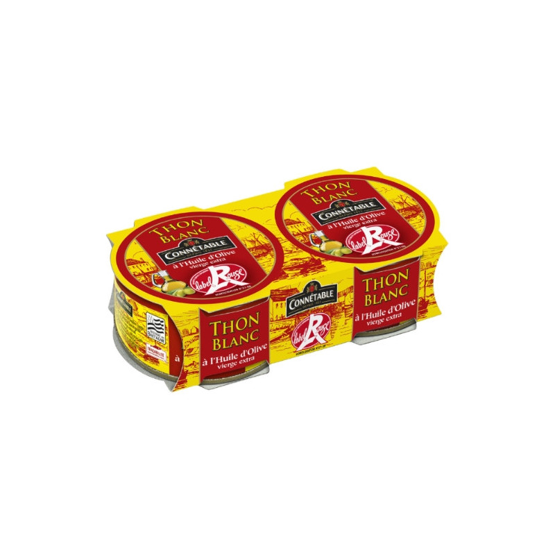 CONNETABLE - Thon blanc à l'huile d'olive Label Rouge - paquet de 2 boîtes de 160 g Sonico.fr