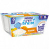 NESTLE - P'tit Brassé Mangue Dessert bébé dés 6 mois - paquet de 4 pots de 90 g Sonico.fr