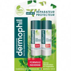 LABORATOIRE DERMOPHIL - Stick Lèvres Réparateur Protecteur Formule Indienne - paquet de 2 tubes de 4 g Sonico.fr
