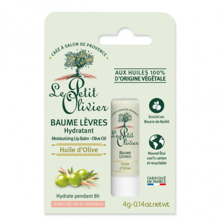 LE PETIT OLIVIER - Stick Baume lèvres Hydratant Huile d'Olive Soin des lèvres - tube de 4 g Sonico.fr