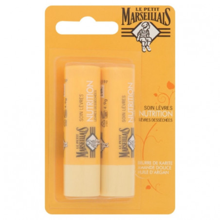 LE PETIT MARSEILLAIS - Soin Lèvres Nutrition lèvres desséchées - paquet de 2 stick de 4,9 g Sonico.fr