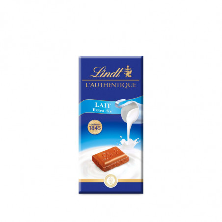 LINDT - Lait Extra Fin Tablette de chocolat maitre chocolatier - tablette de 100 g Sonico.fr