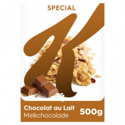 KELLOGG'S - Spécial K Feuilles De Chocolat Au Lait - boîte de 500 g Sonico.fr