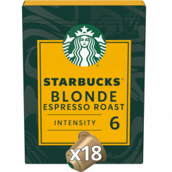 STARBUCKS - Blonde Espresso Roast Intensité 6 Café capsules Compatible Nespresso - boite de 18 capsules Sonico.fr