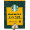 STARBUCKS - Blonde Espresso Roast Intensité 6 Café capsules Compatible Nespresso - boite de 18 capsules Sonico.fr
