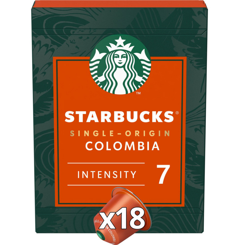STARBUCKS - Colombia Single Origin Intensité 7 Café capsules Compatible Nespresso - boite de 18 capsules Sonico.fr