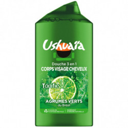 USHUAIA - Gel douche 3-en-1 aux Agrumes Verts - flacon de 340 ml Sonico.fr