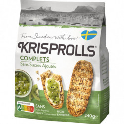 KRISPROLLS - Pain Complets Sans Sucres Ajoutés - paquet de 240 g Sonico.fr