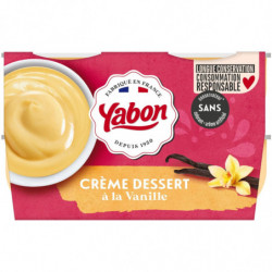 YABON - Crème dessert à la vanille - paquet de 4 pots de 120 g Sonico.fr