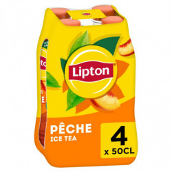 LIPTON - Ice Tea Boisson au thé pêche - pack de 4 bouteilles de 50 cl Sonico.fr