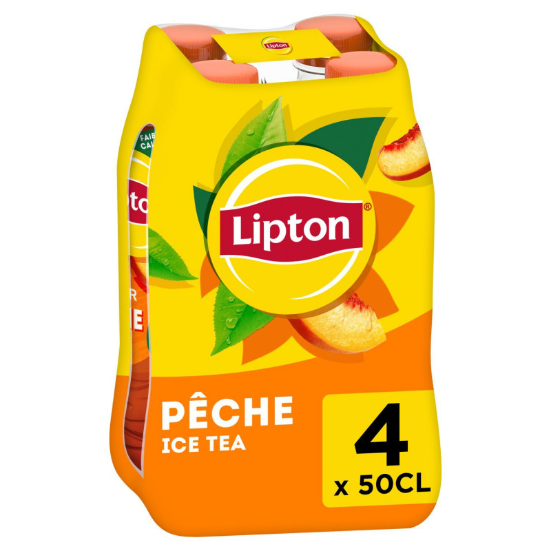 LIPTON - Ice Tea Boisson au thé pêche - pack de 4 bouteilles de 50 cl Sonico.fr