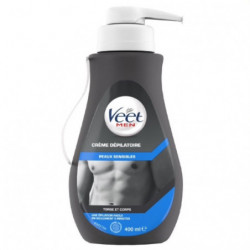VEET Men - Crème dépilatoire Peaux Sensibles - flacon de 400 ml Sonico.fr