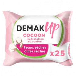 DEMAK'UP - Douceur Cocoon Lingettes démaquillantes au lait démaquillant - paquet de 25 lingettes Sonico.fr